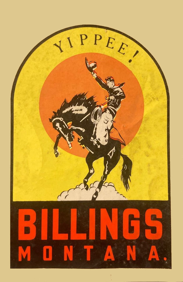 (image for) Montana (2) Billings Montana Vintage Vacation Stickers